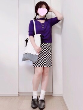 Wego サイドリボンロゴ刺繍フリルトートバッグを使った人気ファッションコーディネート Wear