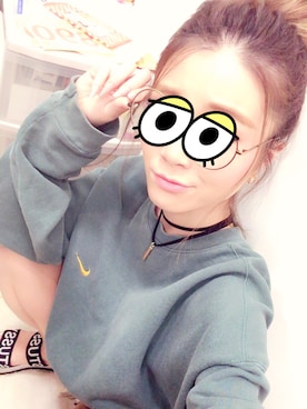 「NIKE（ナイキ）のアイテム（パーカー、グリーン系）」を使った、ckgrskさん（レディース・161cm）の夏コーディネート