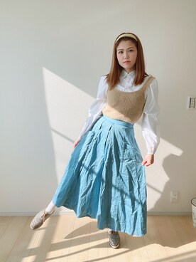 ローファーを使った 水色スカート の人気ファッションコーディネート ユーザー その他ユーザー Wear