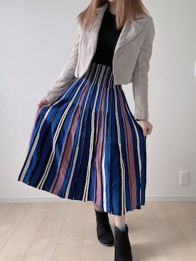 「SNIDEL（スナイデル）のアイテム（ライダースジャケット）」を使った、びばさん（レディース・157cm）の秋コーディネート