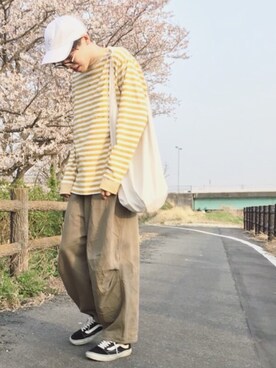 「Samansa Mos2（サマンサ モスモス）のアイテム（パンツ）」を使った、oさん（メンズ・172cm）の春コーディネート