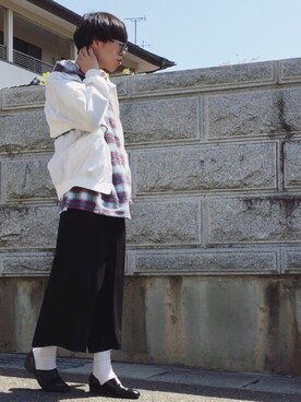 「FILA（フィラ）のアイテム（ナイロンジャケット）」を使った、oさん（メンズ・172cm）の春コーディネート