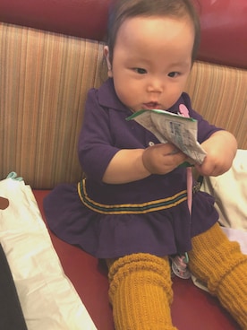 「Ralph Lauren」｜「アイテム（ワンピース/ドレス）」を使った、094i7u7さん（キッズ・60cm）の秋コーディネート