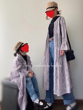 「親子でおそろい」｜「アイテム（その他）」を使った、𝕐 𝕌 ℝ 𝕀*さん（レディース・154cm）の春コーディネート