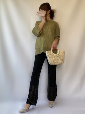 「サークルバッグ」｜「アイテム（パンプス）」を使った、𝕐 𝕌 ℝ 𝕀*さん（レディース・154cm）の春コーディネート