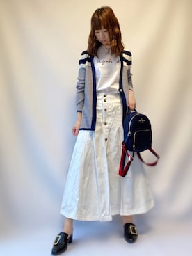 「Miminy Piminy（ミミニー ピミニー）のアイテム（シューズ）」を使った、𝕐 𝕌 ℝ 𝕀*さん（レディース・154cm）の春コーディネート