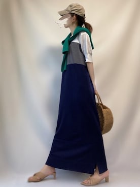 「STYLE DELI（スタイルデリ）のアイテム（ワンピース/ドレス）」を使った、𝕐 𝕌 ℝ 𝕀*さん（レディース・154cm）の夏コーディネート