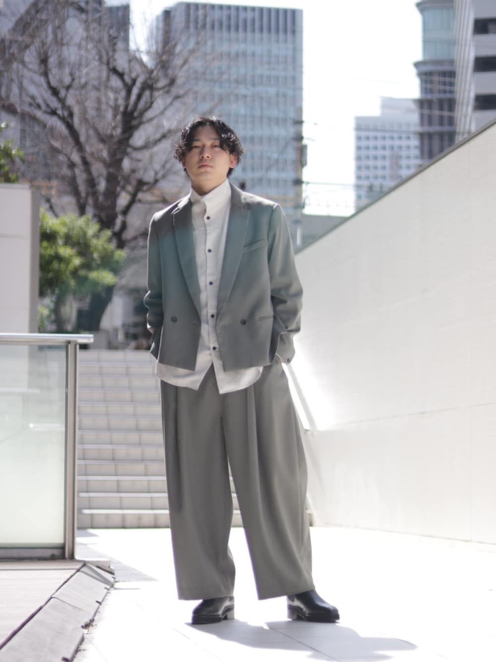 【4×4 21S/S】 ショートダブルジャケット　セットアップ　s 4×4 セットアップシリーズ 21S/S】 ショートダブルジャケットを