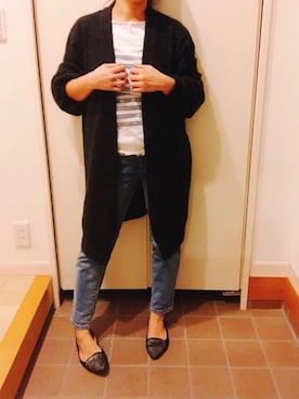 「ZARA（ザラ）のアイテム（ニット/セーター、グレー系）」を使った、rinkleさん（レディース・152cm）の秋コーディネート