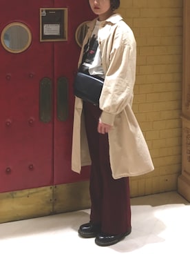 「アイテム（トレンチコート）」を使った、かづき さん（レディース・156cm・20代）の冬コーディネート