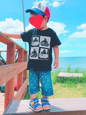 「MIKI HOUSE（ミキハウス）のアイテム（サンダル）」を使った、Pちゃんさん（レディース・152cm）の夏コーディネート