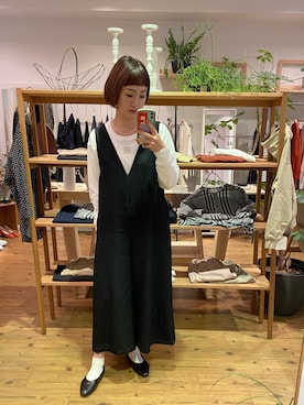 「yuni（ユニ　）のアイテム（オールインワン・サロペット）」を使った、さえゃんさん（レディース・161cm）の春コーディネート
