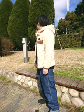 「RNA（アールエヌエー）のアイテム（ブルゾン）」を使った、くりきんとんさん（レディース・158cm）の冬コーディネート