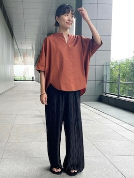 「黒パンツ」｜cocaさん（レディース・160cm）の夏コーディネート