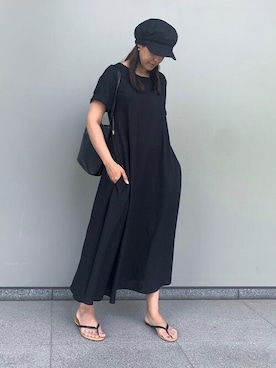「黒ワンピ」｜cocaさん（レディース・160cm）の夏コーディネート
