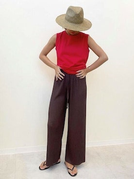 「coca（coca）（コカ）のアイテム（タンクトップ）」を使った、cocaさん（レディース・163cm）の夏コーディネート