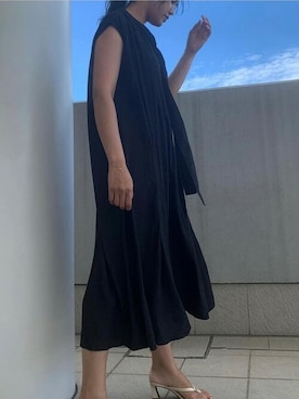「黒ワンピ」｜cocaさん（レディース・161cm）の夏コーディネート