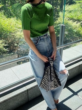 「coca（coca）（コカ）のアイテム（Tシャツ/カットソー）」を使った、cocaさん（レディース・169cm）の夏コーディネート