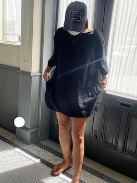 「オールブラックコーデ」｜cocaさん（レディース・163cm）の夏コーディネート