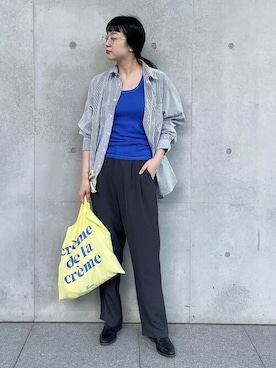 「チャコールグレー」｜「アイテム（パンツ）」を使った、cocaさん（レディース・172cm）の秋コーディネート