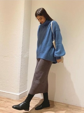 「グレージュ」｜cocaさん（レディース・160cm）の秋コーディネート
