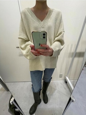 「アイボリー」｜cocaさん（レディース・169cm）の冬コーディネート