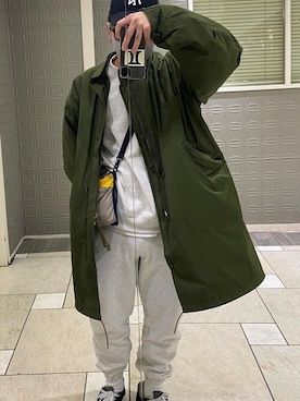 「coca（coca）（コカ）のアイテム（スウェット）」を使った、cocaさん（メンズ・173cm）の冬コーディネート