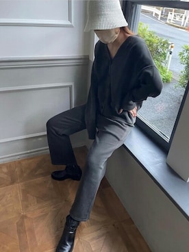 「coca（coca）（コカ）のアイテム（パンツ）」を使った、cocaさん（レディース・169cm）の冬コーディネート