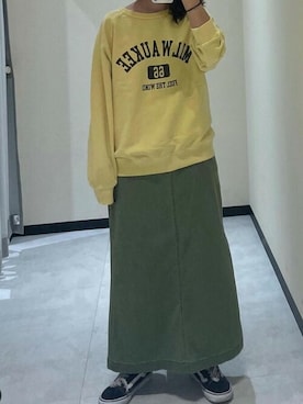 「coca（coca）（コカ）のアイテム（スウェット）」を使った、cocaさん（レディース・161cm）の冬コーディネート