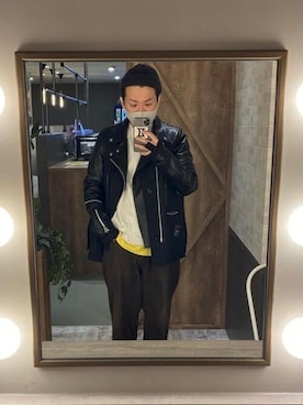 「coca（coca）（コカ）のアイテム（スウェット）」を使った、cocaさん（メンズ・173cm）の冬コーディネート
