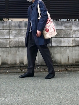 「URBAN RESEARCH（アーバンリサーチ）のアイテム（ステンカラーコート）」を使った、tarさん（メンズ・175cm）の冬コーディネート
