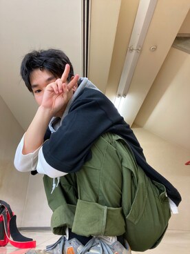 「RAG MACHINE（ラグマシーン）のアイテム（パーカー）」を使った、双葉 奏音さん（メンズ・165cm）の秋コーディネート