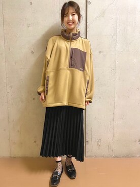 「CAMP7」｜「アイテム（スカート）」を使った、おもちさん（レディース・162cm）の秋コーディネート