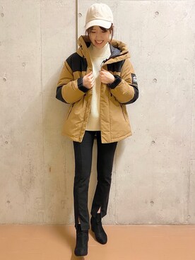 「CAMP7」｜「アイテム（キャップ）」を使った、おもちさん（レディース・162cm）の秋コーディネート