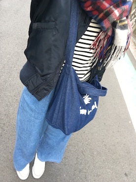 「A part by（アパートバイ）のアイテム（MA-1）」を使った、*naaa*さん（レディース・156cm）の冬コーディネート