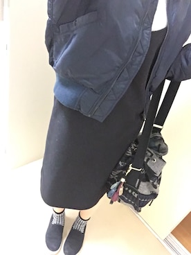「A part by（アパートバイ）のアイテム（MA-1）」を使った、*naaa*さん（レディース・156cm）の冬コーディネート