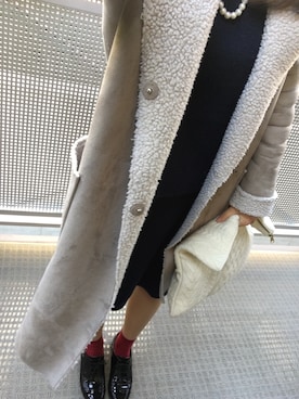 「Another Edition（アナザーエディション）のアイテム（ムートンコート）」を使った、*naaa*さん（レディース・156cm）の冬コーディネート