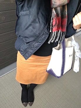「A part by（アパートバイ）のアイテム（MA-1）」を使った、*naaa*さん（レディース・156cm）の冬コーディネート