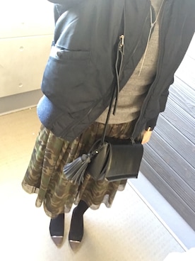 「A part by（アパートバイ）のアイテム（MA-1）」を使った、*naaa*さん（レディース・156cm）の冬コーディネート