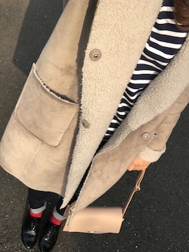 「Another Edition（アナザーエディション）のアイテム（ムートンコート）」を使った、*naaa*さん（レディース・156cm）の春コーディネート