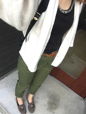 「カーキパンツ」｜*naaa*さん（レディース・156cm）の秋コーディネート