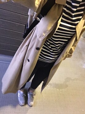「雨」｜「アイテム（トレンチコート）」を使った、*naaa*さん（レディース・156cm）の秋コーディネート
