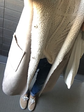 「Another Edition（アナザーエディション）のアイテム（ムートンコート）」を使った、*naaa*さん（レディース・156cm）の冬コーディネート