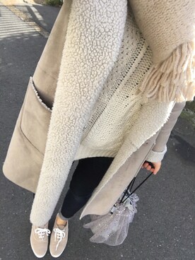 「Another Edition（アナザーエディション）のアイテム（ムートンコート）」を使った、*naaa*さん（レディース・156cm）の冬コーディネート