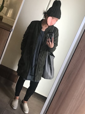「NET（ネット）のアイテム（MA-1）」を使った、ゆんさん（レディース・153cm）の秋コーディネート