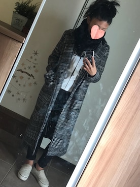 「NET（ネット）のアイテム（チェスターコート）」を使った、ゆんさん（レディース・153cm）の冬コーディネート