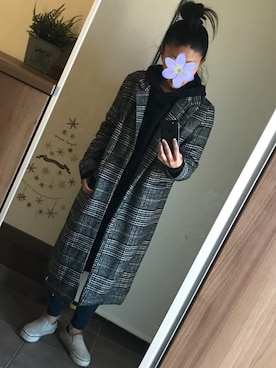 「NET（ネット）のアイテム（チェスターコート）」を使った、ゆんさん（レディース・153cm）の冬コーディネート