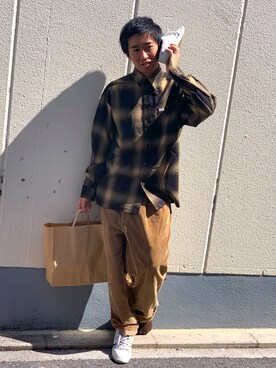 「アイテム（パンツ）」を使った、くまモンさん（メンズ・190cm・20代）の春コーディネート