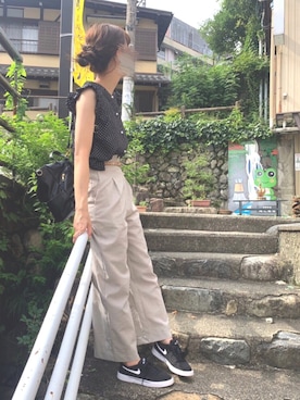 「GRL（グレイル）のアイテム（バックパック/リュック）」を使った、なこさん（レディース・163cm）の夏コーディネート