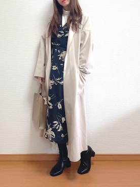 「GRL（グレイル）のリバーロングコート（その他アウター）」を使った、なこさん（レディース・163cm）の冬コーディネート